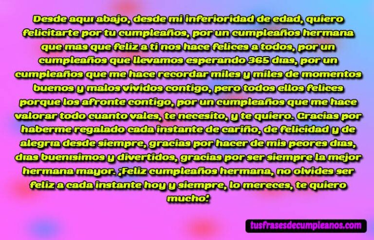 Cartas de Cumpleaños para mi Hermana ¡Del Alma Muy Bonitas!